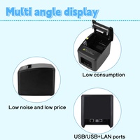 Venta caliente 80mm Impresora térmica de recibos de escritorio POS con interfaz USB + LAN Fábrica en stock Compatible Windows Linux Android