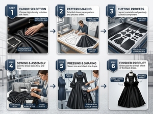 Robe de bal élégante de style médiéval, dentelle punk, costume de cosplay d'Halloween, Renaissance, victorien, vintage, polyester, <span class=keywords><strong>film</strong></span> télévisé - Product Image 4