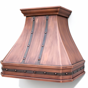 高級別荘のキッチン用アンティーク手打ち銅製レンジフード - Product Image 3