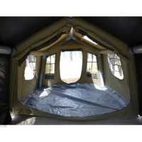 Tente Gonflable Double Couche avec Fenêtres en PVC/TPU et Moustiquaires 1500-2000mm, Imperméable, pour Extérieur, 6.3m, 1 Chambre et 1 Salon