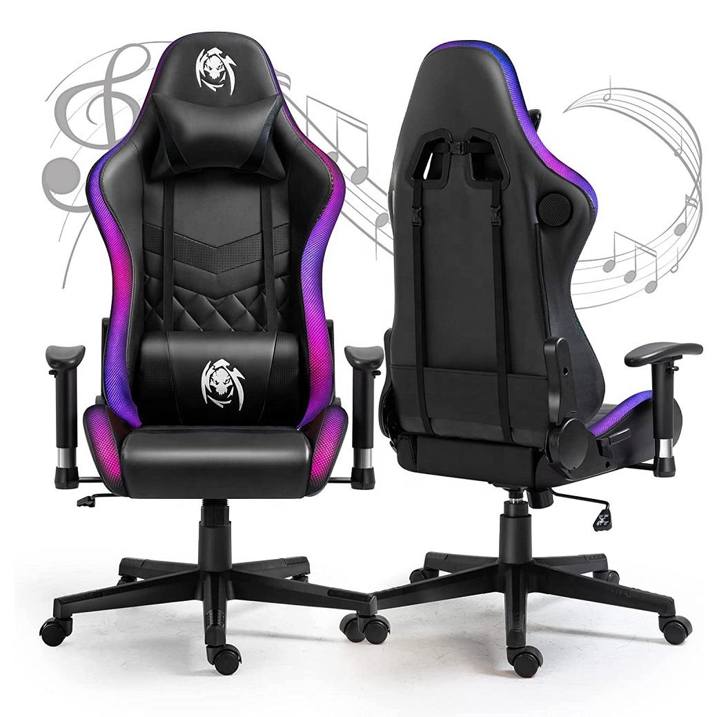 Ergonomic Gaming Chair with RGB LED Lights Bluetooth
