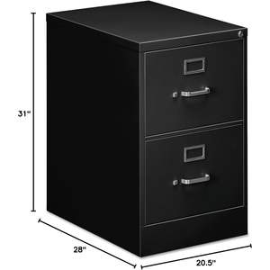 Archivador vertical económico Alera de 18 x 25 x 28.38 pulgadas, de metal negro, con dos cajones para archivos de tamaño legal - Product Image 1