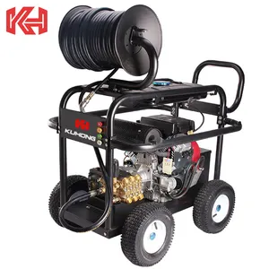 KUHONG 24HP 41lpm 200bar essence haute pression égouts Jetting Machine de nettoyage industriel nettoyeur haute pression