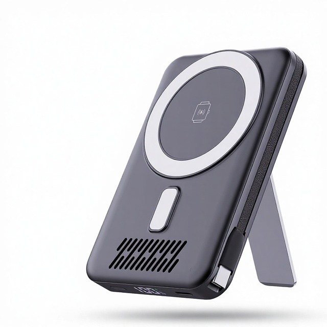 2026 Wireless Power Bank 12800mAh 15W Li-Polymer USB-C LED Display Magnetic Design for iPhone 17/16/15/14/13/12/Pro/Mini/Pro