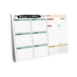 Anpassen von Abreiß blättern Weekly Planner Pad Goal Tracker Organizer mit Platz für den täglichen Zeitplan Magnetic To Do List Notepad