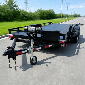 <span class=keywords><strong>Remorque</strong></span> à plateau plat à double essieu robuste avec treuil électrique pour le transport de véhicules, d'ATV et d'équipements - Product Image 2