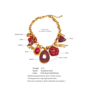Collar JINYOU 433 de Otoño Invierno con Colgante de Corazón de Resina Roja en Forma de Lazo, Joyería Hipoalergénica de Acero Inoxidable Chapado en Oro - Product Image 6