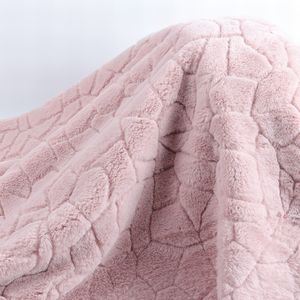 Reciclado sin MOQ <span class=keywords><strong>en</strong></span> relieve microfibra imitación conejo poliéster felpa tela para hogar ropa textil invierno Manta - Product Image 6