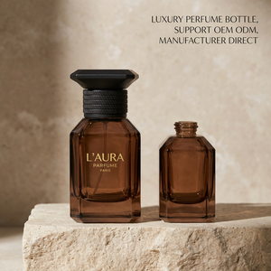 Elegante Botella de Perfume Vacía de 100/50 ml, Envase de Vidrio de Lujo con Atomizador, Venta Directa de Fábrica, Logotipo Personalizado, Atomizador de Niebla <span class=keywords><strong>Gris</strong></span> Ahumado - Product Image 2