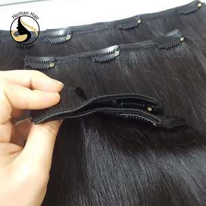 Extensions de cheveux humains yaki clip ins pour les femmes noires de cheveux humains Vietnam - Product Image 1