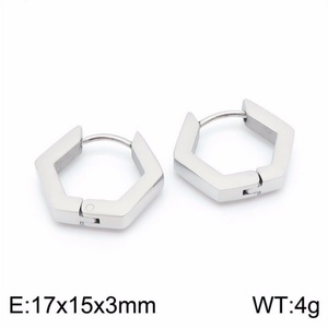 Boucles d'oreilles creuses plaquées or 18 carats, bijoux géométriques pour femmes, vente en gros d'usine - Product Image 2