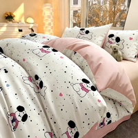 Parures de lit de haute qualité pour chambre d'enfant, 4 pièces, imprimé carton, pour usage domestique, housse de couette, drap plat/housse de matelas, taie d'oreiller