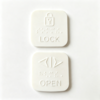Étiquette tactile en braille en PVC, taille et forme personnalisables pour boutons de porte (verrouillage/déverrouillage ouverture/fermeture) - Xiaoyao
