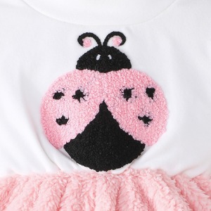 ชุดเดรสขนปุยแขนยาวน่ารักแบบใหม่ ชุดฤดูหนาวปักลายการ์ตูน ชุดเด็กสองชิ้น - Product Image 6