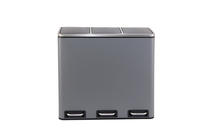 Nouveau Style 54L revêtement en poudre pédale à 3 compartiments poubelle de recyclage