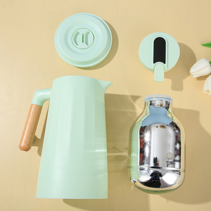 OEM / ODM Bouilloire <span class=keywords><strong>isotherme</strong></span> à double paroi en verre de grande capacité 1000 ml avec coque intérieure en PP et poignée en <span class=keywords><strong>bois</strong></span> - Product Image 1