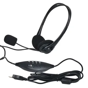 Cuffie per Computer USB cuffie da tavolo Stereo con filo cablate con microfono e funzione Mute cuffie per Call Center con microfono