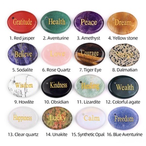 15 Kinds Natural <strong>Amethyst</strong> Crystal Stone OVAL Thumb Pocket Worry Stone Positive Words Tumbled DIY Healing Jewelry Making Gemstone - Product Image 3