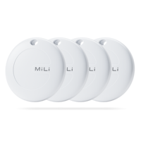 Paquete de 4 Localizadores GPS Inteligentes MiLi MiTag, Rastreador de Objetos para Teléfonos Apple y Android, Localizador para Mascotas, Perros, Carteras, Antipérdida, Inalámbrico