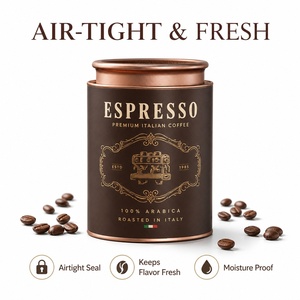 Recipiente de Papel Kraft Personalizable para Café, con Tapa a Presión, para Almacenamiento de Granos de Café a Granel, Listo para Regalo, Reciclable y Ecológico - Product Image 2
