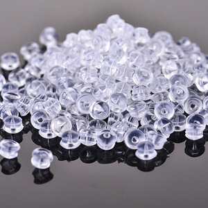 Gathering Jewelry Hamburger Earplugs Transparent <b>Plastic</b> Resin <b>Earring</b> <b>Backs</b> For DIY Jewelry Making 500 Per Pack - Product Image 4