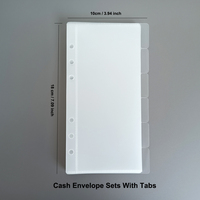 Carpeta de plástico esmerilado transparente A6 personalizada al por mayor, rellenable y duradera, con bolsillos para el desafío de ahorro de dinero, sobres impresos para efectivo con pestañas