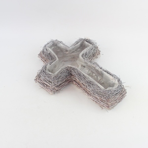 Maceta de Mimbre con Diseño de Cruz, Hecha a Mano, Hueca, en Forma de <span class=keywords><strong>Corazón</strong></span>, para Plantas, <span class=keywords><strong>Precio</strong></span> de Fábrica - Product Image 1