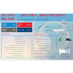 10mm RMCIP MKA10110 Interruptores de láminas de envoltura de vidrio de Sensores magnéticos normalmente abiertos - Product Image 2