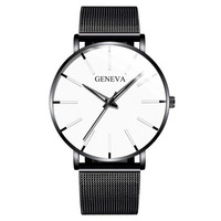 Mode décontracté Sport acier bande 12 heures horloge classique trois aiguilles montre à Quartz pour hommes tendance Hip Hop montre