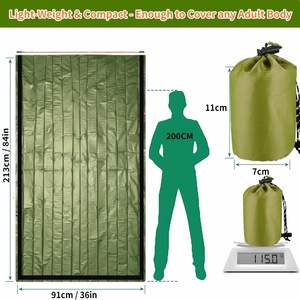 कस्टम लोगो पे अलमिननाइज्ड मायलर हरे आपातकालीन नींद बैग उत्तरजीविता थर्मल बिवी बोवी - Product Image 6