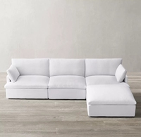 Canapé modulaire blanc, mobilier de maison modulaire, confortable, doux, en forme de L, avec accoudoirs, canapé sectionnel pour salon