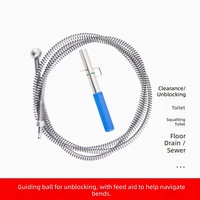 Desatascador Flexible con Cabeza Redonda - Herramienta Manual de Plomería para Eliminar Obstrucciones de Cabello en Drenajes de Piso y Inodoros
