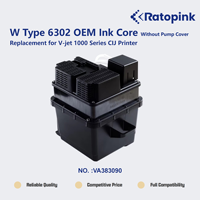 Ratopink VA383090 Type W 6302 Noyau d'encre OEM sans couvercle de pompe, Remplacement pour imprimante CIJ série V-jet 1000