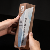 Trophée en noyer noir personnalisable, médaille en bois massif, plaque de récompense gravée, impression UV, durable, pour partenariats commerciaux