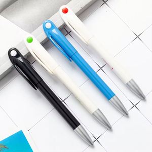 Cadeau publicitaire, logo personnalisé imprimé, stylo à bille promotionnel en plastique recouvert de caoutchouc souple rétractable pour hôtel - Product Image 1