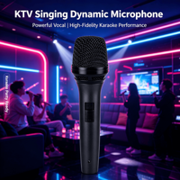 Microphone dynamique portable OEM ODM double XLR en métal, directivité cardioïde, réduction du micro-ondulation, filaire, pour KTV Karaoké, vente en gros