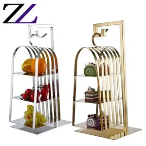 การจัดเลี้ยงอาหารค่ำ afternoon Tea Pastry แสดง Riser บุฟเฟ่ต์ BIRD CAGE เค้กแต่งงาน 3 ชั้นแสดง Elegant ขนมหวาน