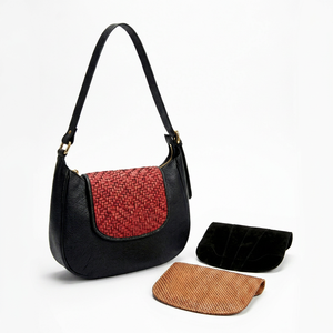 Bolso hobo tejido para mujer, bolso de hombro con cojín acolchado, estilo vintage para el desplazamiento diario - Product Image 1