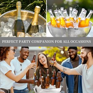 Seau à champagne en acier inoxydable personnalisé, qualité alimentaire, pour fêtes, mariages, bars – Vente directe usine - Product Image 4