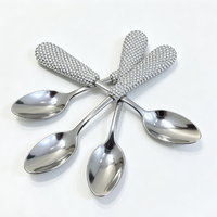 Manche en strass AB transparent, petite cuillère irisée scintillante