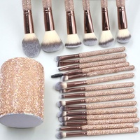 Meilleure vente haut de gamme cosmétiques outil de beauté Spa bandeau éponges de maquillage diamant Bling strass pinceaux de maquillage ensemble avec cadeau Bo
