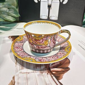 European Steak Plate Flat Disc Bone China Dessert Dried Fruit <b>Cake</b> Plate Cup and Saucer Set - Product Image 5