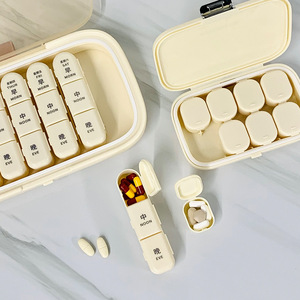 Pill Storage <b>Case</b> 21 Grids Weekly Medication Organizer Portable Sealed Pill Box With Compartment For Daily Use - Product Image 4