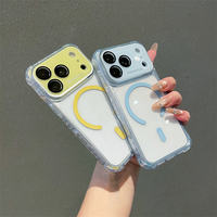 Coque de téléphone magnétique antichoc transparente avec protection d'objectif d'appareil photo aux quatre coins pour iPhone 18 Pro Max 17 16 15 Plus