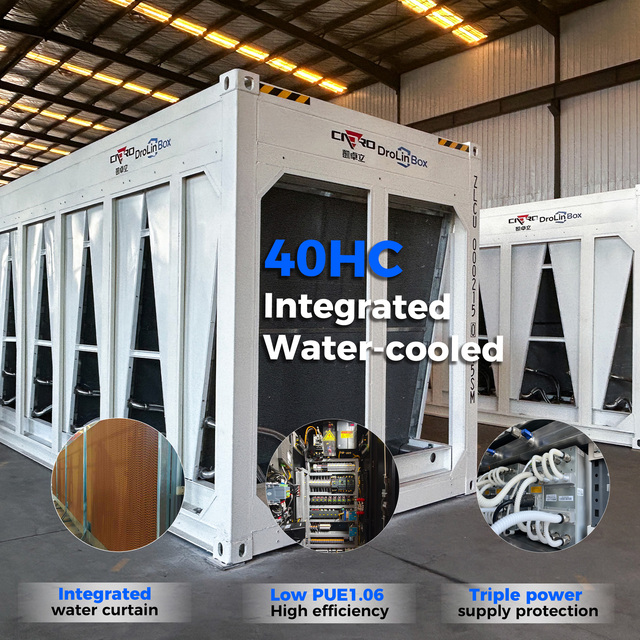 DrolinBox USA Market 40ft Mining Equipment Crypto Hydro Cooling System 192 Servers S19 Hydro Turnkey