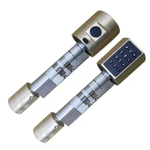 Kunci silinder pintar untuk mengganti kunci Mortise lama profil EU kunci kenop sidik jari silinder CON TUYA APP Smart BLE - Product Image 1