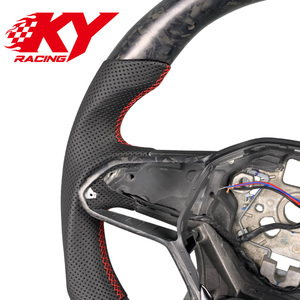 Volant en cuir en fibre de carbone forgé mat personnalisé pour Volkswagen Golf 8 MK8 R, compatible avec Vw MK5 MK6 MK7 Polo GTI Scirocco - Product Image 2