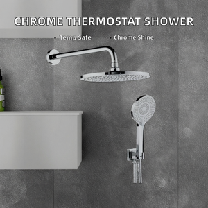 New Design Modern Chrome Brass Single <b>Handle</b> Ceramic 2-Way Push Button <b>Shower</b> Faucets Spray Bathroom AL-CTF97 Contemporary Style - Product Image 5