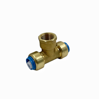 Raccord en T femelle en laiton 16 mm à connexion rapide 1/2'' pour système d'eau domestique et VR