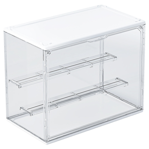 Versatile Plastic <strong>Storage</strong> Rack with Removable Grid Boxes in White Transparent for Living Room - Product Image 1